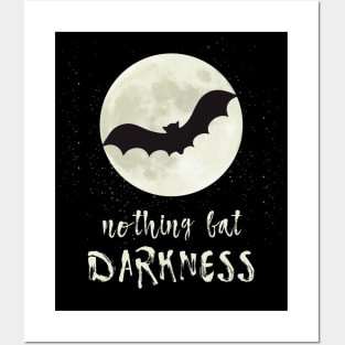 Halloween Saying with Bat Full Moon Horror Posters and Art